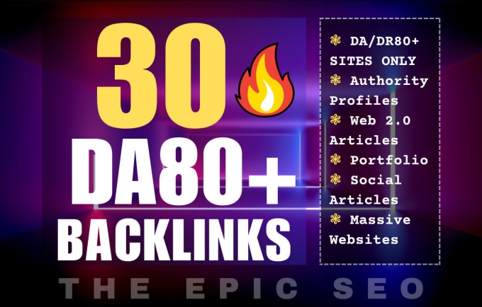 Gig Preview - Build top 30 high da dr authority SEO backlinks