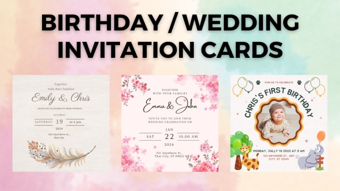 Gig Preview - Design wedding and birthday invitations