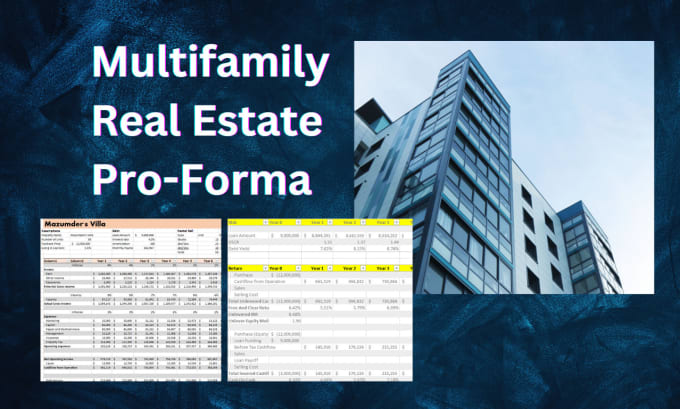 Gig Preview - Build multifamily real estate pro forma or proforma or financial model