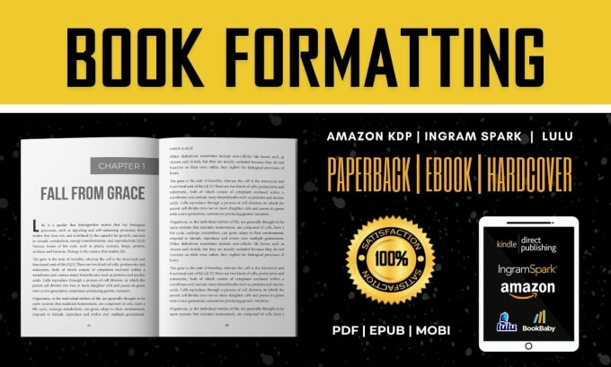 Gig Preview - Do book formatting and layout design paperback ebook formatting for amazon kdp