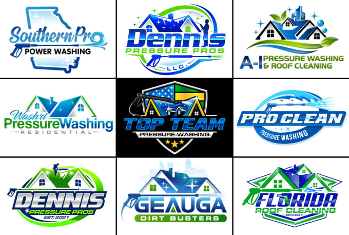 Gig Preview - Create a perfect cleaning, pressure washing and power washing logo