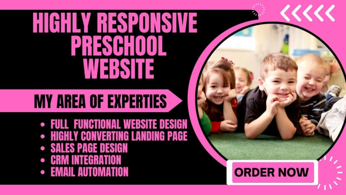 Gig Preview - Design preschool website kindergarten creche  website nursery daycare website