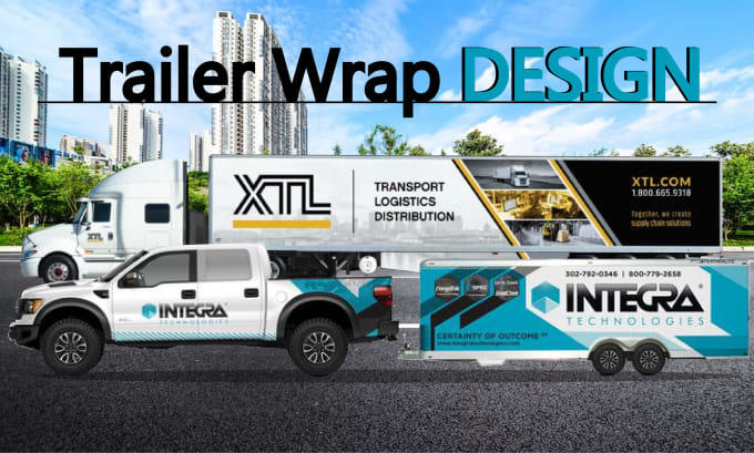 Gig Preview - Create professional trailer wrap design, vehicle wrap design