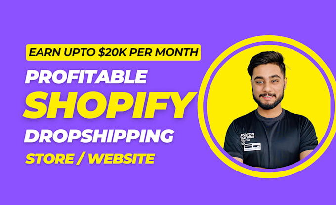 Gig Preview - Create profitable shopify dropshipping store, shopify website or shopify store