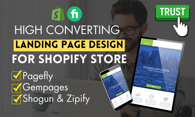 Gig Preview - Design one product shopify store landing page with pagefly, shogun or gempages