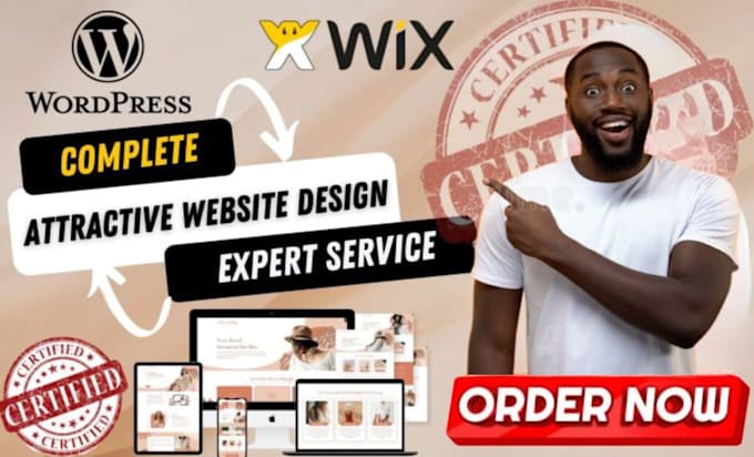 Gig Preview - Design redesign wix website revamp clone wix website build wordpress website