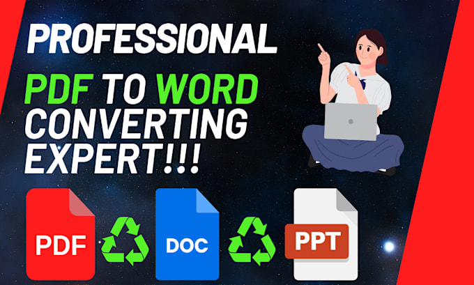 Gig Preview - Convert your PDF file into a word or powerpoint file by keeping the same format