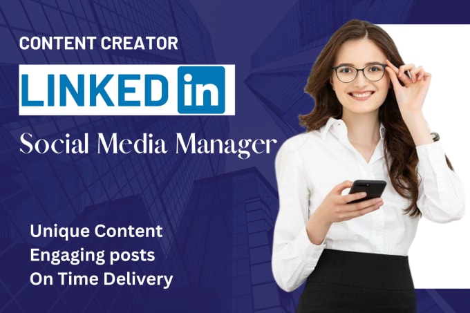 Gig Preview - Be your linkedin social media manager and content creator