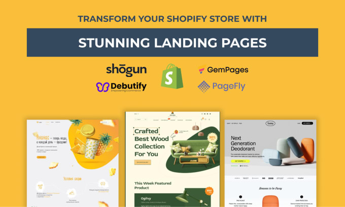 Bestseller - design UI UX custom shopify landing page, product page using a pagebuilder app