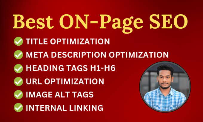 Gig Preview - Optimize onpage SEO, title, meta description image alt tags internal linking URL