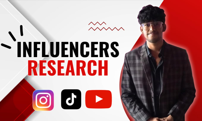 Gig Preview - Research and find best instagram, tiktok, youtube influencers list for marketing