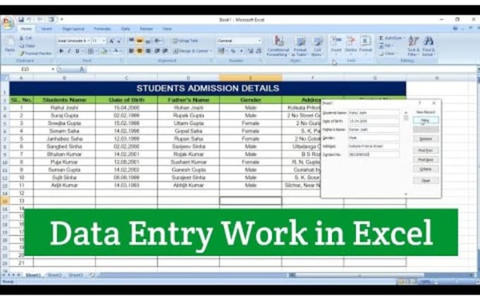 Gig Preview - Do data entry in excel or google docs and spreadsheets