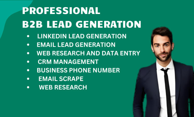 Gig Preview - Do b2b lead generation,business leads and linkedin outreach