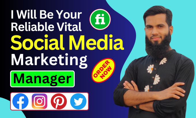 Gig Preview - Be your reliable vital social media marketing manager