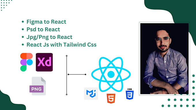 Gig Preview - Convert figma to react js app, psd to react, responsive html, CSS, tailwind