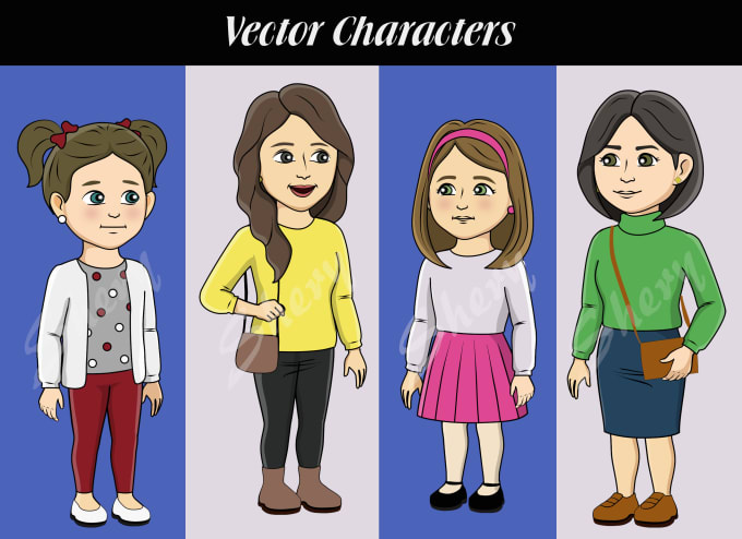 Gig Preview - Create any vector cartoon character