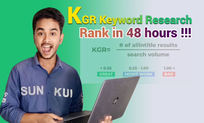 Gig Preview - Do advance SEO kgr keyword research to get website rank easy