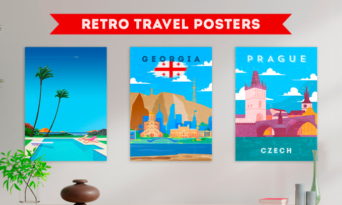 Gig Preview - Make a retro vintage travel poster