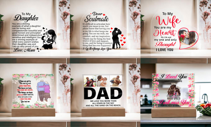 Gig Preview - Message card,profitable acrylic plaque gift design and for esty, amazon,