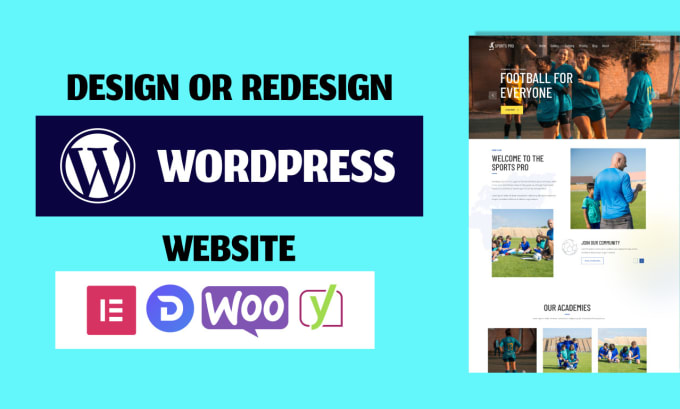 Gig Preview - Design redesign build clone revamp wordpress website