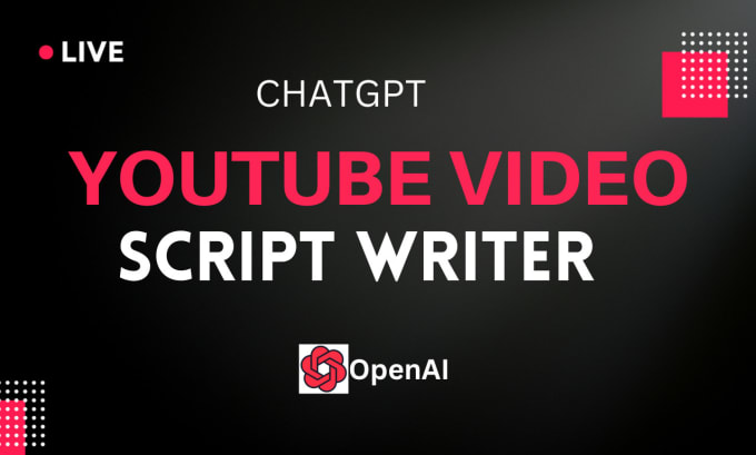 Gig Preview - Be your chatgpt youtube video script writer using chat gpt