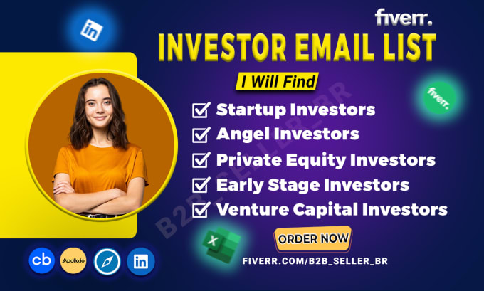 Gig Preview - Find angel, seed, venture capital, private investors leads