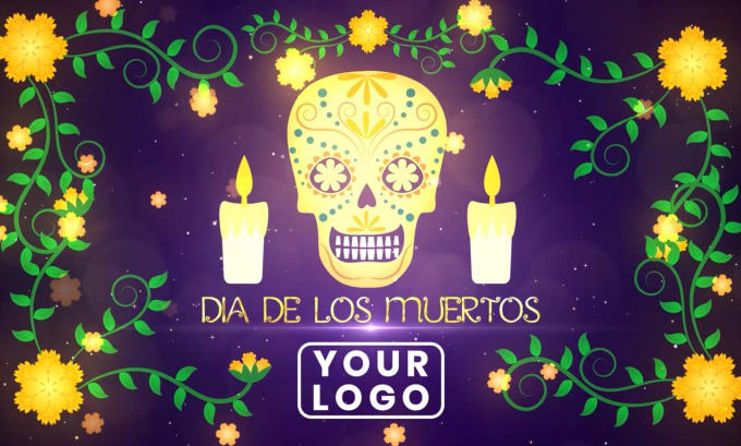 Gig Preview - Create dia de los muertos video with your logo