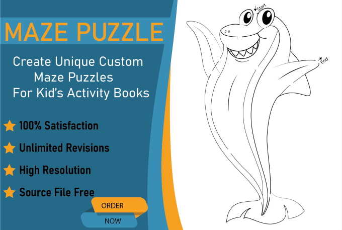 Gig Preview - Design unique mazes, crossword, and word search puzzles for kids