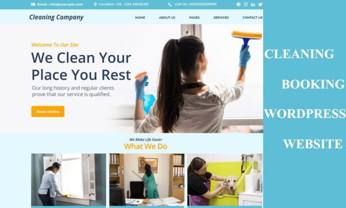 Gig Preview - Design dynamic cleaning service wordpress website