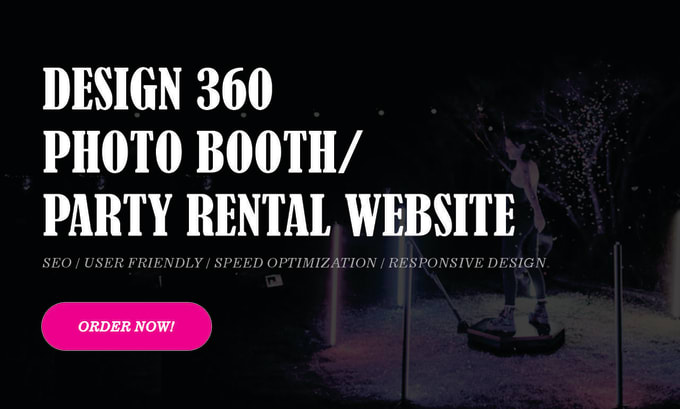 Gig Preview - Design 360 photo booth and party rental website with booking functionality