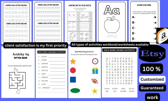 Gig Preview - Do kids activities workbook, worksheets, word search, kids coloring book pages