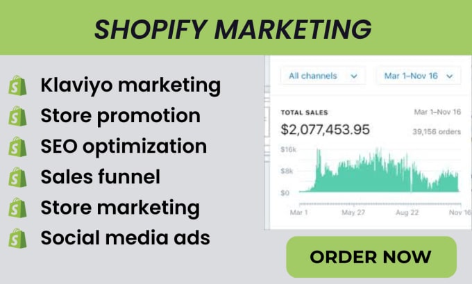 Gig Preview - Shopify marketing klaviyo sales funnel shopify promotion social media ads