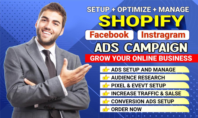 Gig Preview - Setup shopify facebook ads, instagram ads campaign, shopify ads, fb marketing