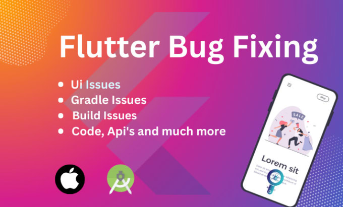 Gig Preview - Troubleshoot and fix bugs, and errors in your flutter app