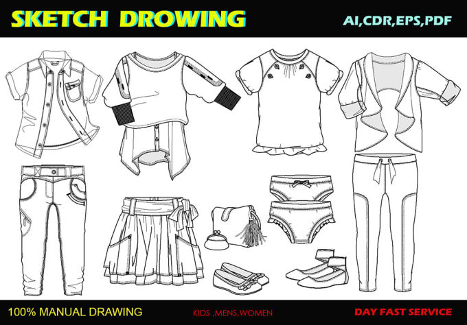 Gig Preview - Create garments line sketches