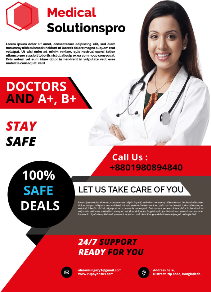 Gig Preview - Design best medical flyers within 6 hour and small budget