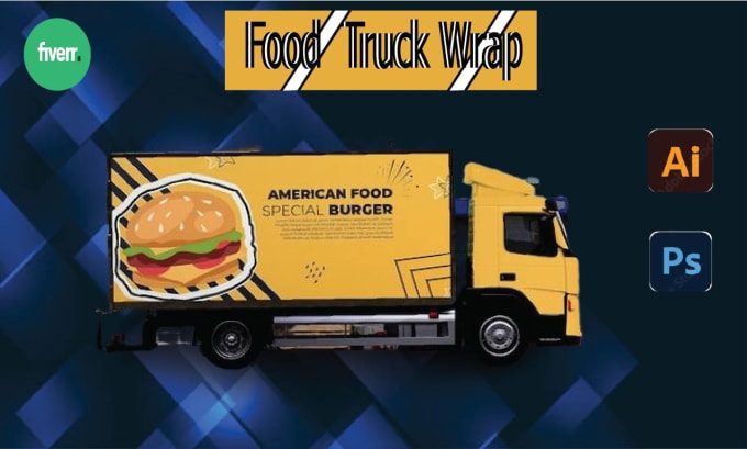 Gig Preview - Do food truck wrap design, partial food truck, vehicle wrap