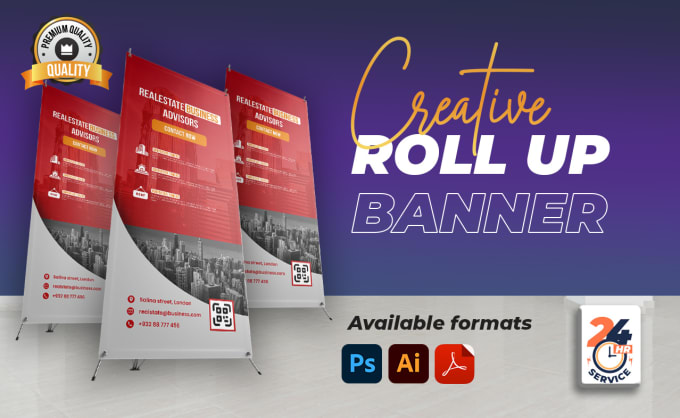 Gig Preview - Design retractable banner, pull up banner, and standee