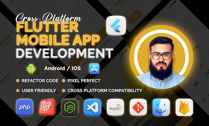 Gig Preview - Develop flutter mobile app for both android and IOS