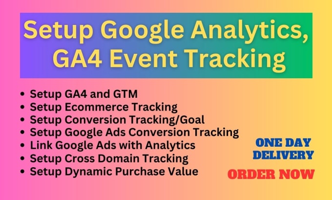 Gig Preview - Setup google tag manager, ga4 ecommerce tracking, ads conversion tracking