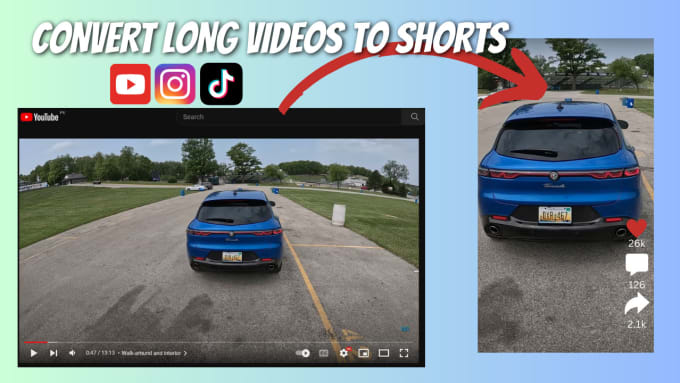 Gig Preview - Change youtube long videos into short form content