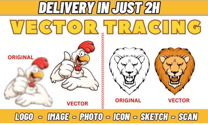 Bestseller - trace logo in vector, redraw, vectorize image, convert jpg to vector tracing