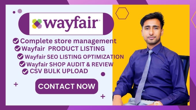 Gig Preview - Do seo product listing on wayfair store and helps in audit and management