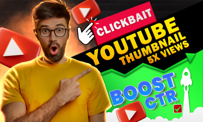 Gig Preview - Design amazing clickbait youtube thumbnails that get millions of views