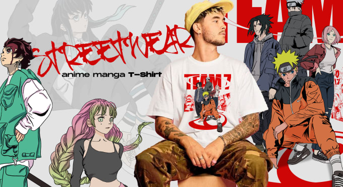 Gig Preview - Draw manga anime streetwear design tshirt for you