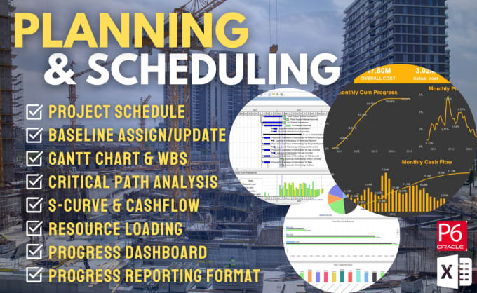 Gig Preview - Make construction work plan n project baseline schedule in p6 n excel