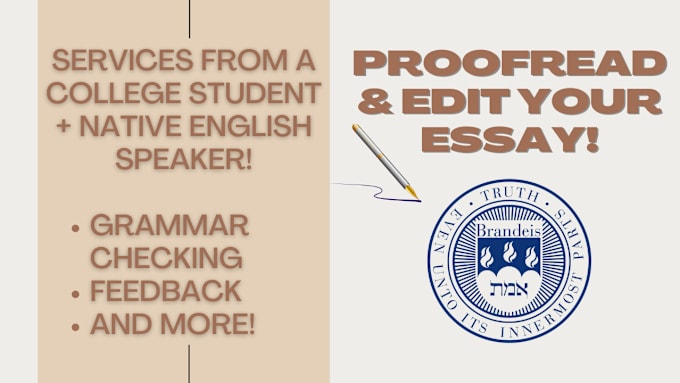 Gig Preview - Proofread and edit your essay, article, or personal statement