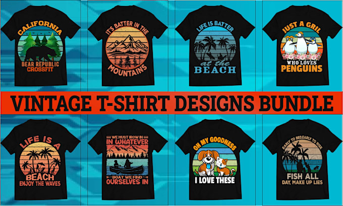 Gig Preview - Create retro vintage t shirt designs for your clothing brand