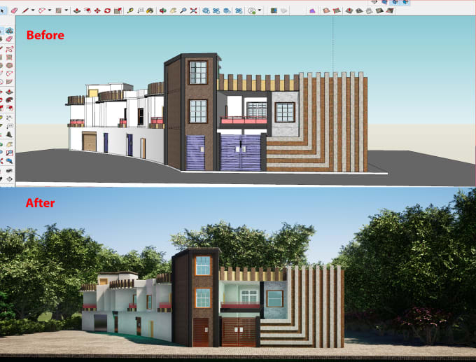 Gig Preview - Make architectural 3d model and render in sketchup