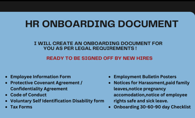 Gig Preview - Prepare HR onboarding document and checklist